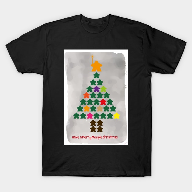 Have a Merry Meeple Christmas (Meeple Christmas Tree) - Board Games Design - Board Game Art T-Shirt by MeepleDesign